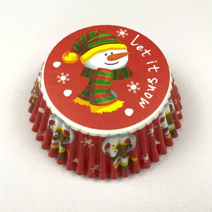 100-Pack Christmas & Halloween Cupcake Liners – Festive Paper Baking Cups