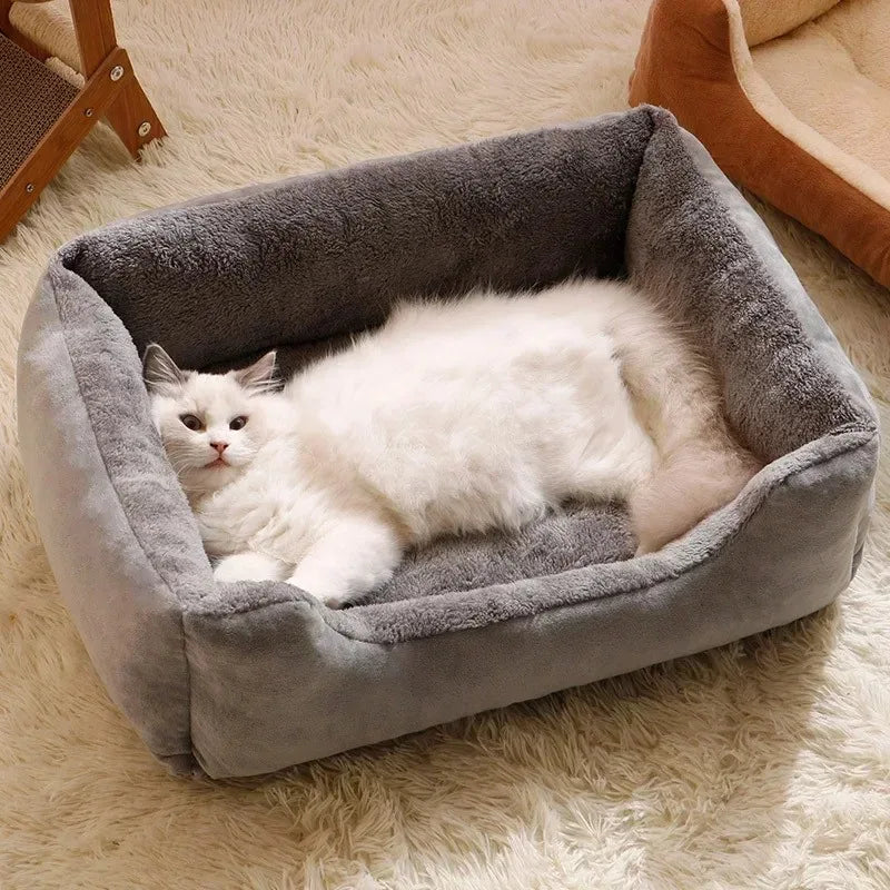 Soft Plush Pet Bed – Warm & Cozy Cat and Dog Cushion