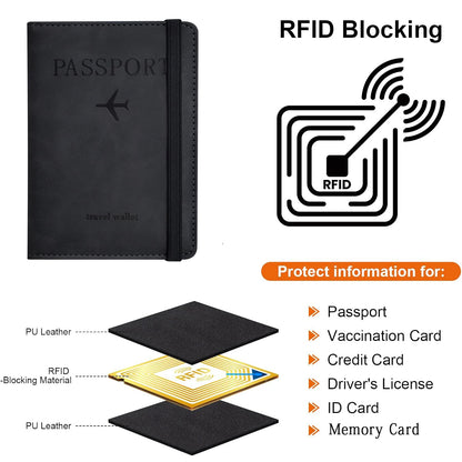 RFID Passport & Travel Wallet – PU Leather Organiser with Card & Document Storage