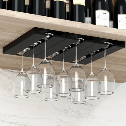 Under Cabinet Wine Glass Holder – Hanging Stemware Storage Rack