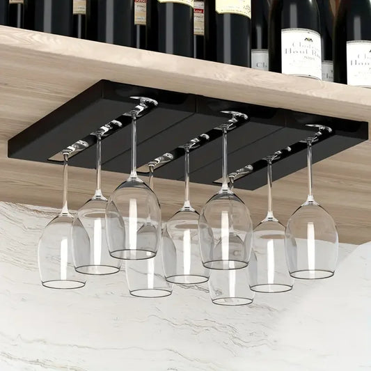Under Cabinet Wine Glass Holder – Hanging Stemware Storage Rack