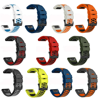 Quickfit Silicone Watch Band for a Range of Garmin Watches (22mm) (See list of models in the description)