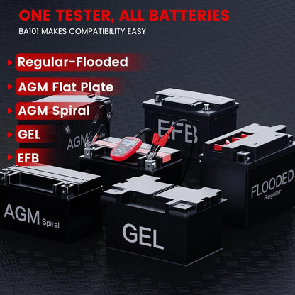 BA101 Car Battery Tester – 12V Load Analyzer (100–2000 CCA)