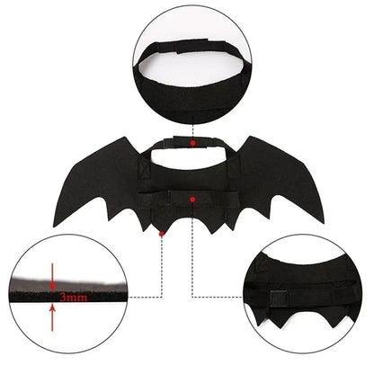 Halloween Bat Wings Pet Costume – Adjustable Cat & Dog Dress-Up Harness