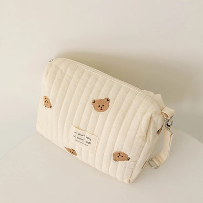 Embroidered Mummy Baby Essentials Bag – Zippered Nappy & Stroller Storage Pouch