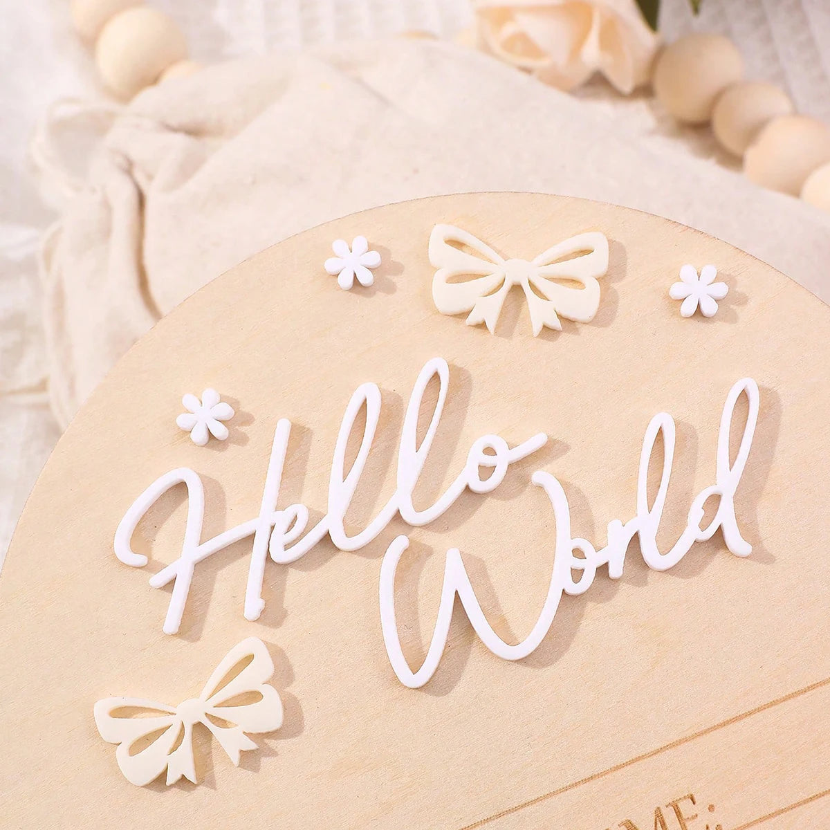 Hello World Newborn Name Sign