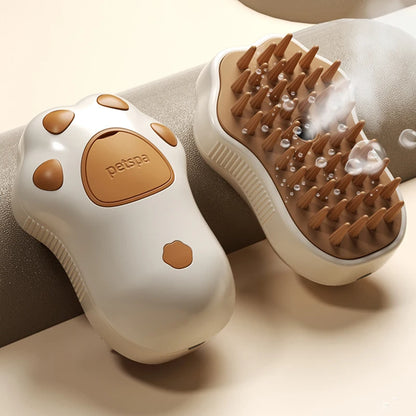 3-in-1 Steam Pet Grooming Brush – Spray, Deshedding & Massage Tool