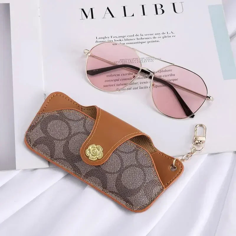 Portable Glasses Case with Keychain – Compact Sunglasses & Eyeglasses Storage Pouch