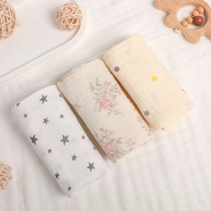 6-Layer Cotton Baby Washcloths – Soft Muslin Burp Cloths & Face Towels (3 or 5 Pack)
