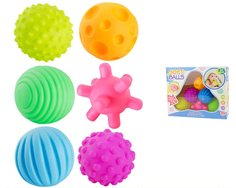6-Piece Baby Sensory Ball Set – Soft Textured Touch & Grip Toys