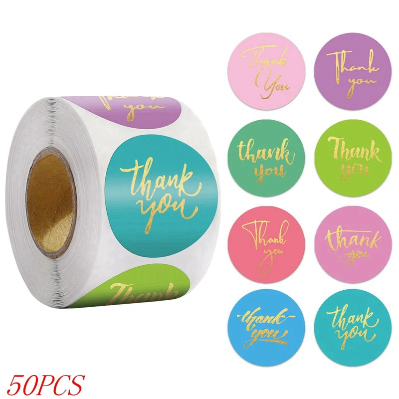 Thank You Stickers – Round Packaging & Gift Sealing Labels