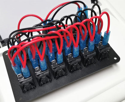 6 Gang LED Rocker Switch Panel Circuit Breakers Charger 12V USB - salelink.co.nz