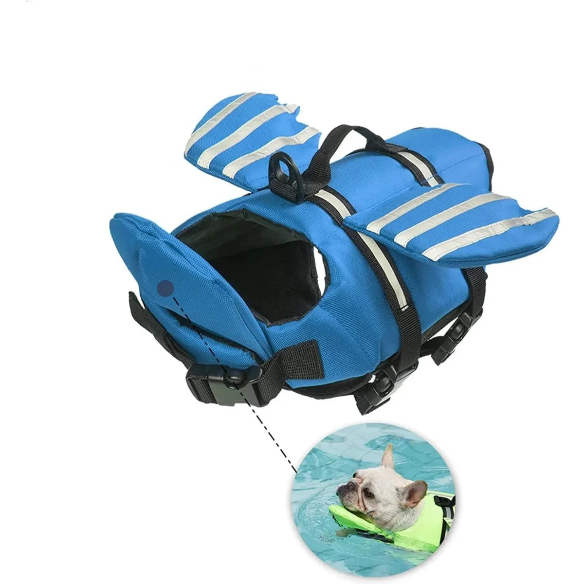 Adjustable Dog Life Jacket with Chin Float & Rescue Handle