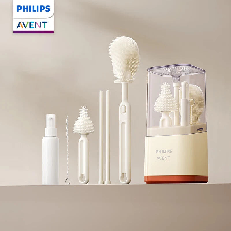 Baby Bottle Cleaning Set – Compatible with Avent Bottles (Brush, Drying Rack & Storage Kit)