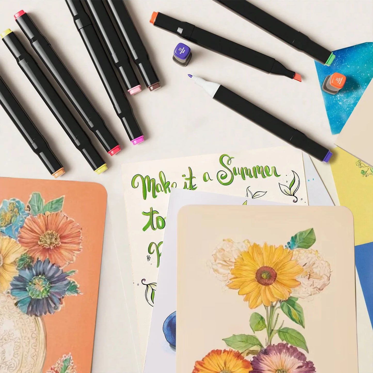 Dual Tip Alcohol Markers – Permanent Art & Illustration Marker Set (24–262 Colours)