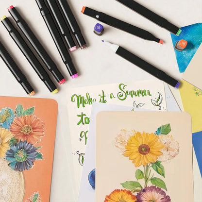 Dual Tip Alcohol Markers – Permanent Art & Illustration Marker Set (24–262 Colours)