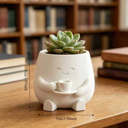 Smiling Mini Plant Pot – Cute Indoor Cactus & Succulent Planter