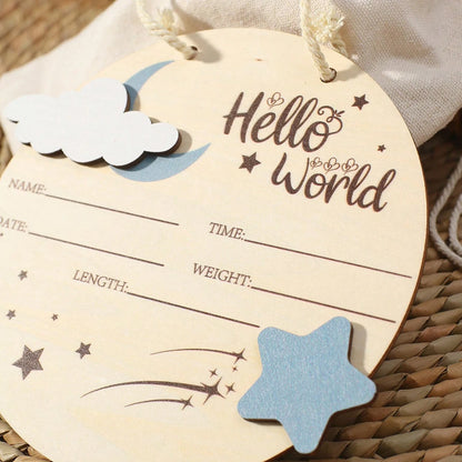 Hello World Starlit Sky Newborn Announcement Sign