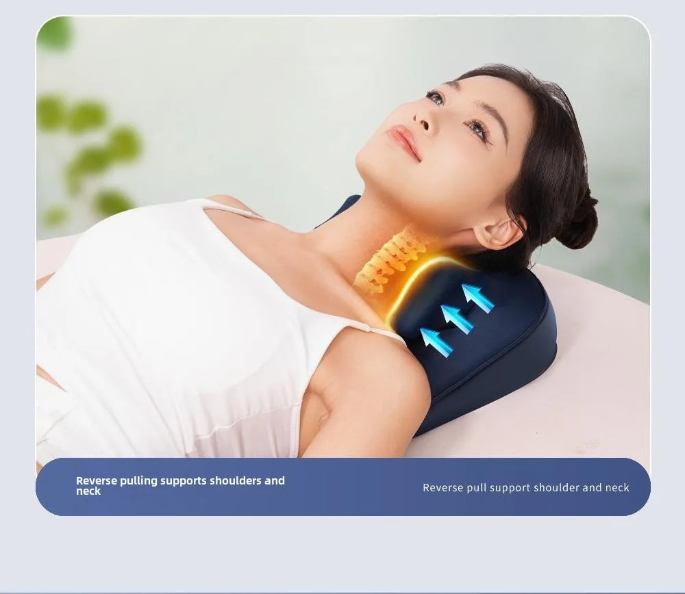 Rechargeable Shiatsu Massage Pillow – Heated Neck, Shoulder & Back Massager