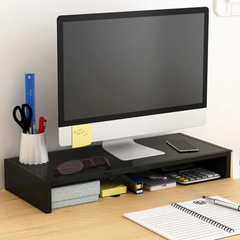 Wooden Monitor & Laptop Stand – Desktop Riser & Storage Shelf