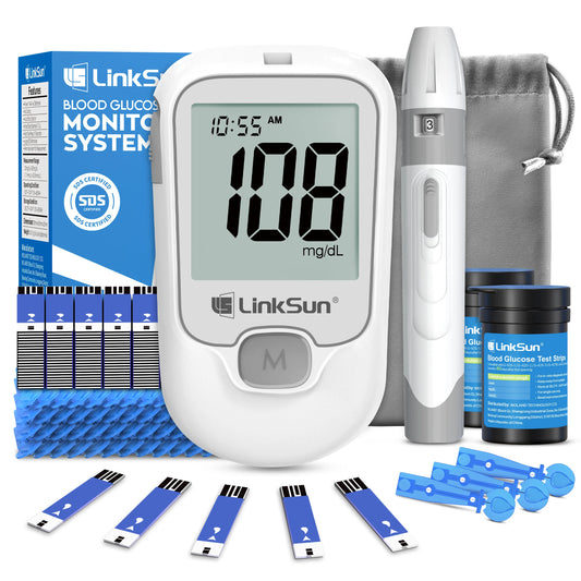 LinkSun G-425-1 Blood Glucose Meter Kit – Digital Glucometer with Test Strips & Lancets