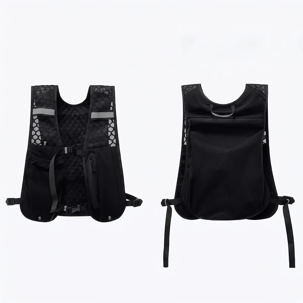 Lightweight Running Vest Backpack – Reflective Sports Chest Pack with Phone & Bottle Storage