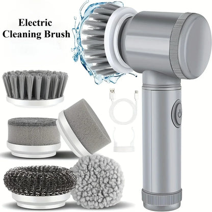 Cordless Electric Spin Scrubber – 5-in-1 Rechargeable Cleaning Brush