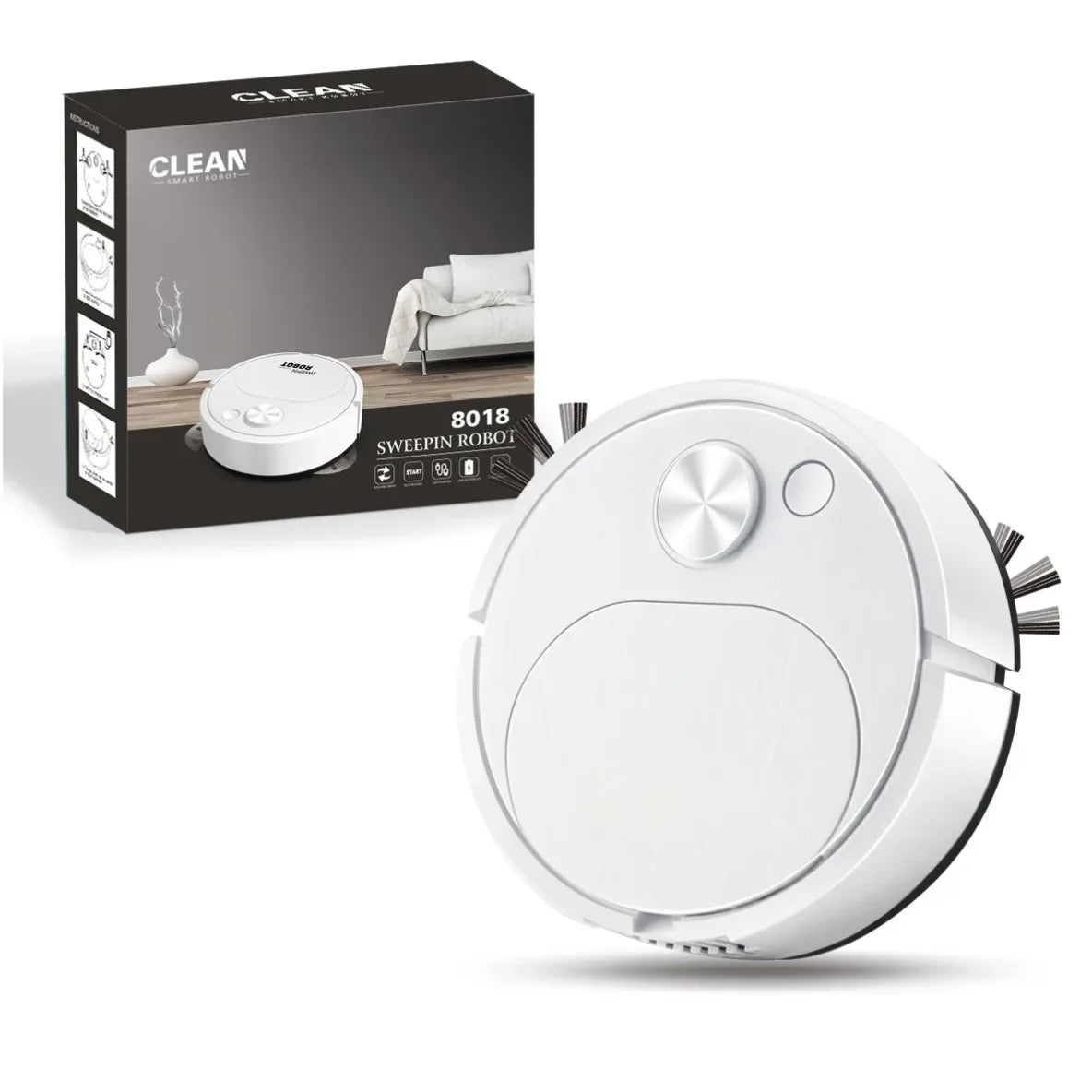 Mini Smart Robot Vacuum Cleaner – USB Rechargeable 3-in-1 Sweeper & Mop
