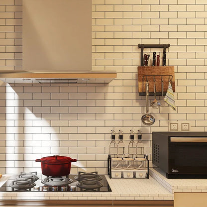 White Brick Waterproof Kitchen Cabinet Wallpaper – 40cm (5 different volumes available)
