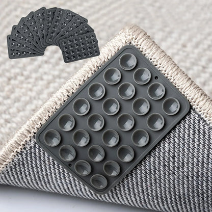 Reusable Anti-Slip Rug Grippers – 4/8 Pack Carpet Corner Pads with Suction Grip