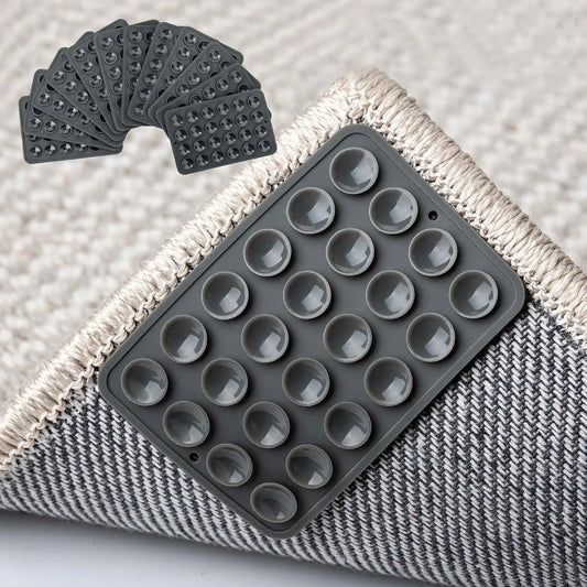 Reusable Anti-Slip Rug Grippers – 4/8 Pack Carpet Corner Pads with Suction Grip