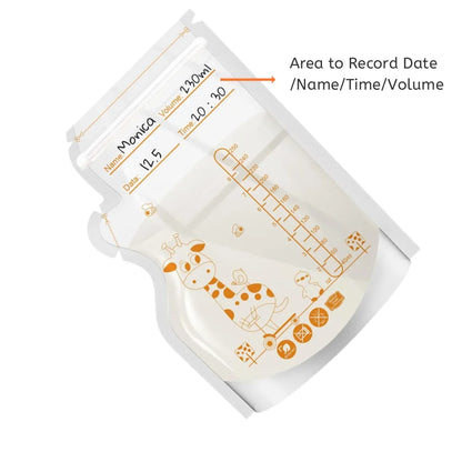 Disposable Breast Milk Storage Bags – 250ml Self-Standing Freezer Bags (30 or 100 Pack)