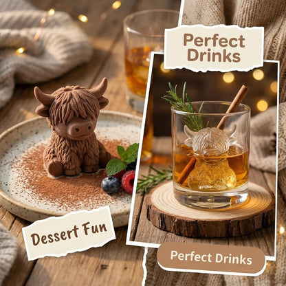 Highland Cow Silicone Ice Cube Mould – Cute 3D Ice Tray for Drinks & Cocktails