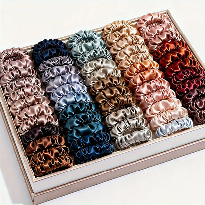 19-Piece Thin Scrunchies Hair Tie Set