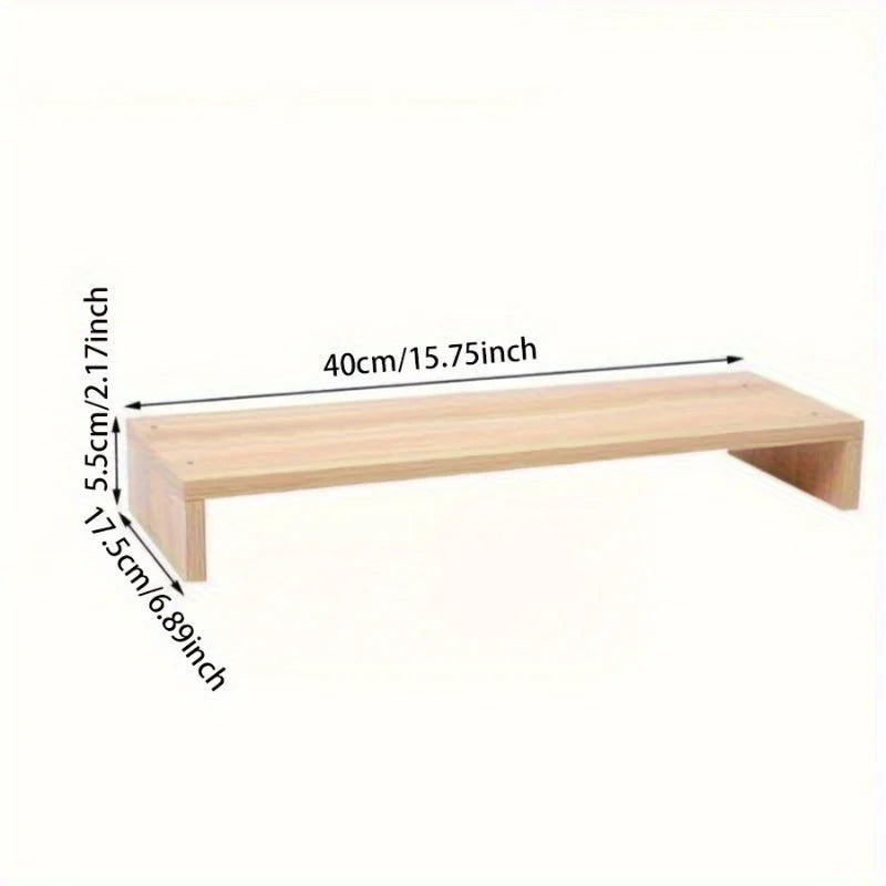 Wooden Monitor & Laptop Stand – Desktop Riser & Storage Shelf