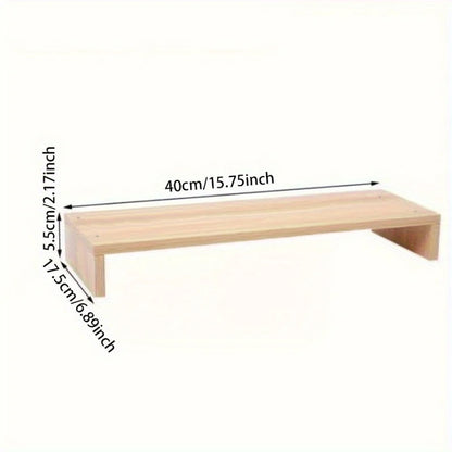 Wooden Monitor & Laptop Stand – Desktop Riser & Storage Shelf