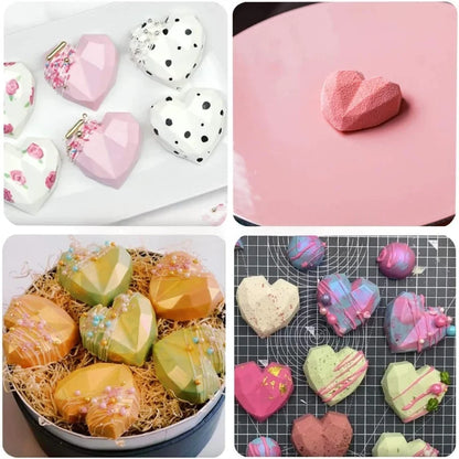 10-Cavity Heart-Shaped Silicone Mould – Ice, Chocolate, Jelly & Dessert Tray
