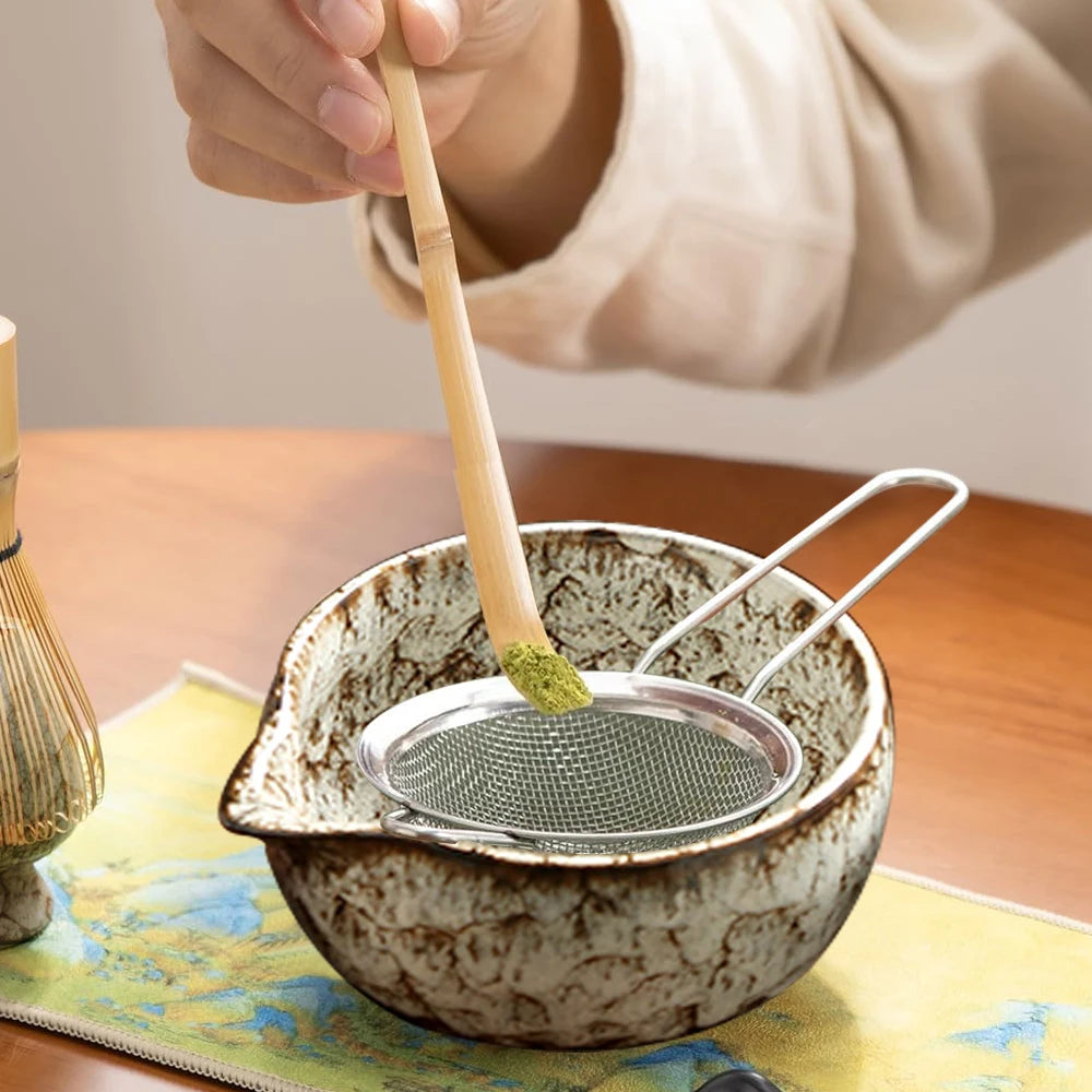 6-Piece Japanese Matcha Tea Set – Ceramic Bowl, Bamboo Whisk & Traditional Tea Ceremony Kit