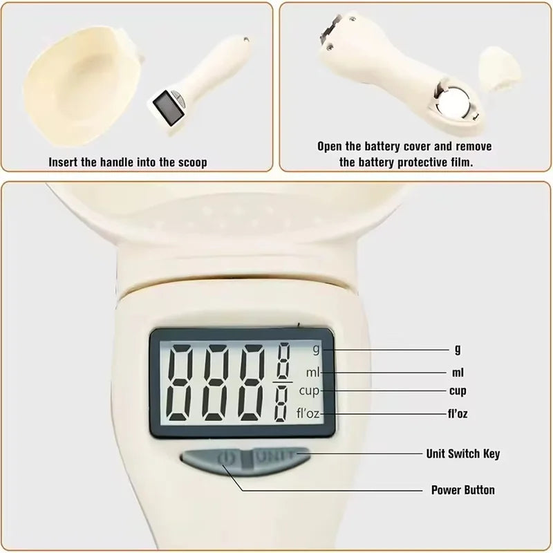 Digital Pet Food Measuring Spoon – LCD Scale for Accurate Feeding