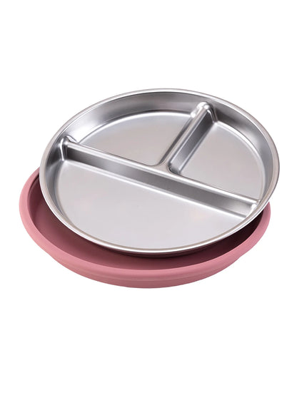 Stainless Steel Baby Suction Plate – Detachable Silicone Non-Slip Feeding Dish