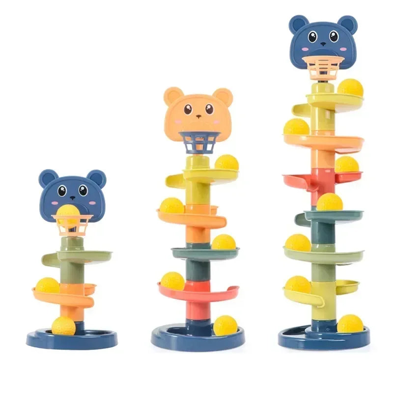 Ball Drop & Rolling Tower Toy – 3, 5 or 7 Layer Stacking Ball Ramp