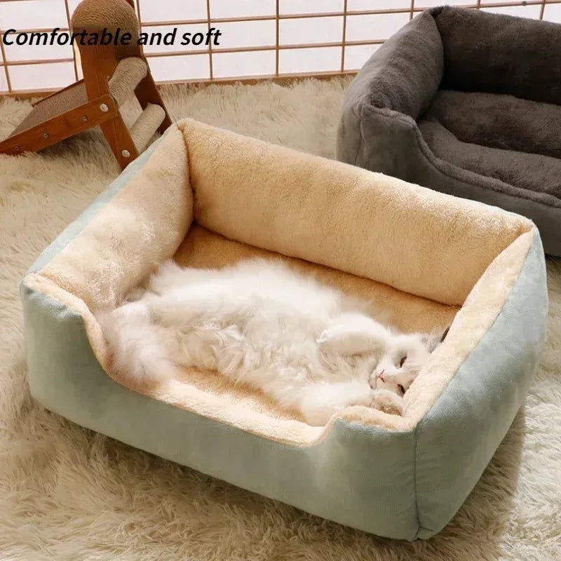 Soft Plush Pet Bed – Warm & Cozy Cat and Dog Cushion