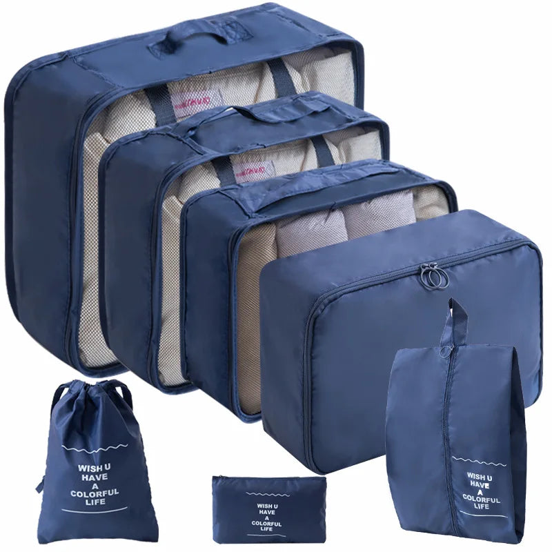7/10-Piece Travel Packing Cube Set – Suitcase Organisers & Shoe Storage Bags