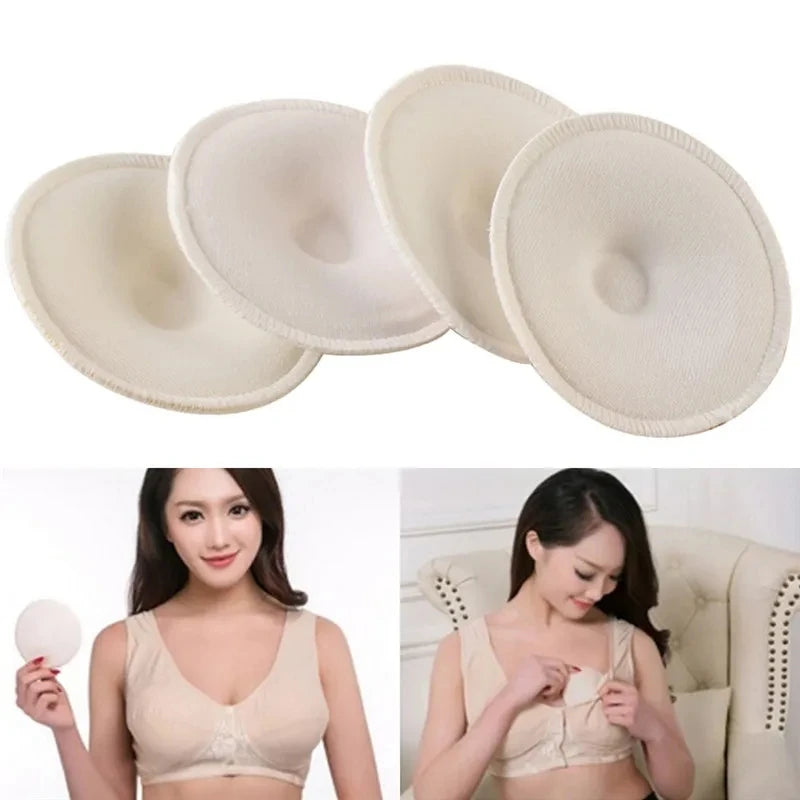 4-Pack Reusable Breast Nursing Pads – Soft, Washable & Absorbent Breastfeeding Pads