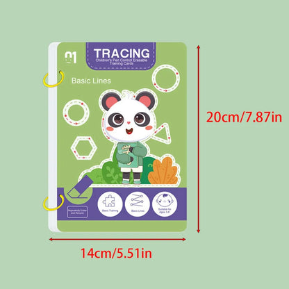 34-Page Reusable Magic Tracing Workbook – Drawing & Pen Control Practice Book