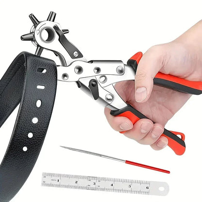 Multifunctional Leather Hole Punch – Carbon Steel Belt & Craft Punching Tool