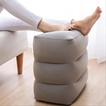Inflatable Travel Footrest Pillow – Adjustable Airplane, Car & Bus Leg Rest