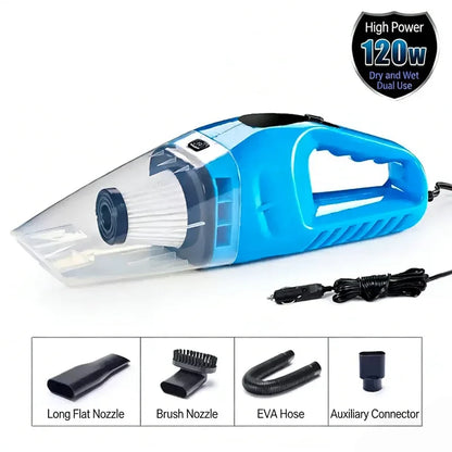 12V Handheld Car Vacuum Cleaner – Wet & Dry Portable 120W Cleaner