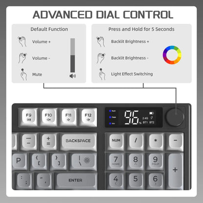 RGB Wireless Gaming Keyboard with Display & Multi-Device Connectivity
