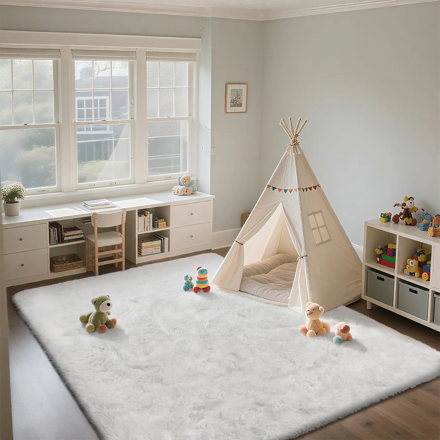 Ultra-Soft Shag Area Rug – Plush Non-Slip Floor Rug for Bedroom, Living Room & Nursery